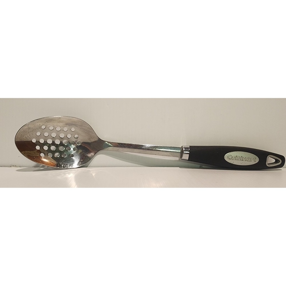 Cuisinart Stainless Steel Slotted Serving Spoon Black Handle Kitchen Utensil